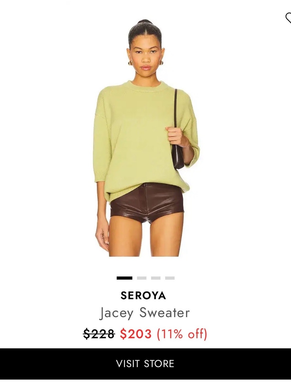 Seroya Jacey Crewneck Sweater in Light Green